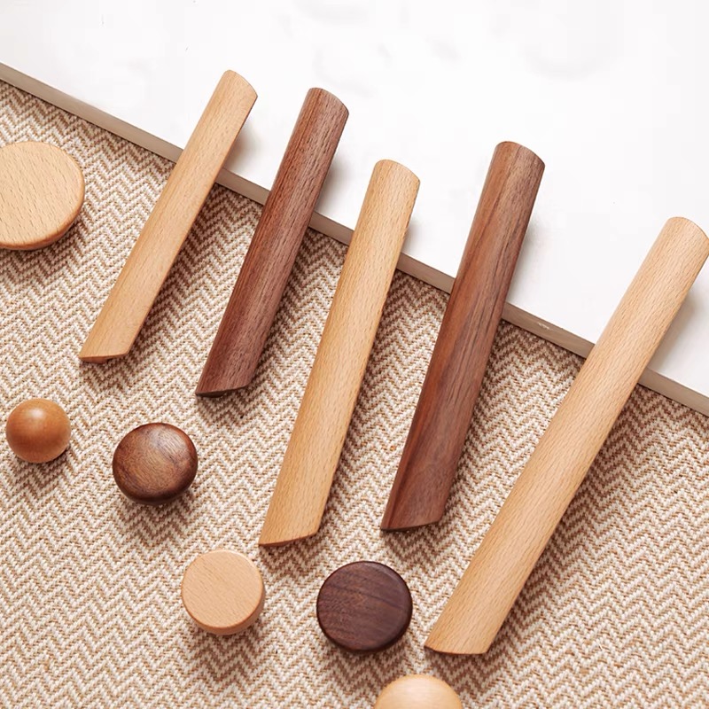 Curved Spring Bar - มือจับลิ้นชักตู้ไม้สไตล์นอร์ดิก มือจับประตูตู้เสื้อผ้าไม้เนื้อแข็ง ลูกบิดลิ้นชัก มือจับเฟอร์นิเจอร์แบบโค้ง