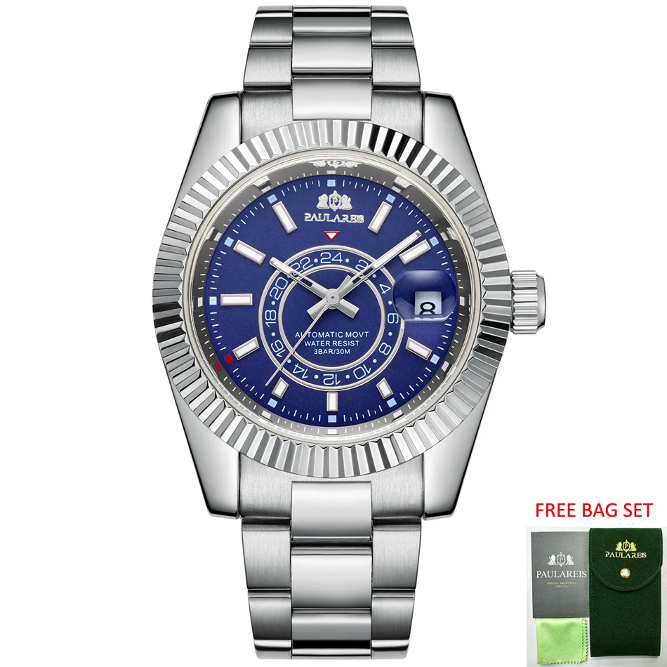 Rolex Watch Datejust - นาฬิกาอัตโนมัติสำหรับผู้ชาย ระบบไขลานอัตโนมัติ สายสแตนเลส สีโรสโกลด์ สีเงิน สีน้ำเงิน