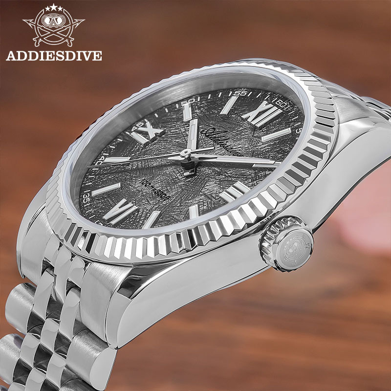 Stainless Bracelet Diver - ADDIESDIVE นาฬิกาหรูหราสำหรับผู้หญิงกระจกแซฟไฟร์หรูหรา VH31 ควอตซ์ BGW9 ซุปเปอร์ลูมินัส