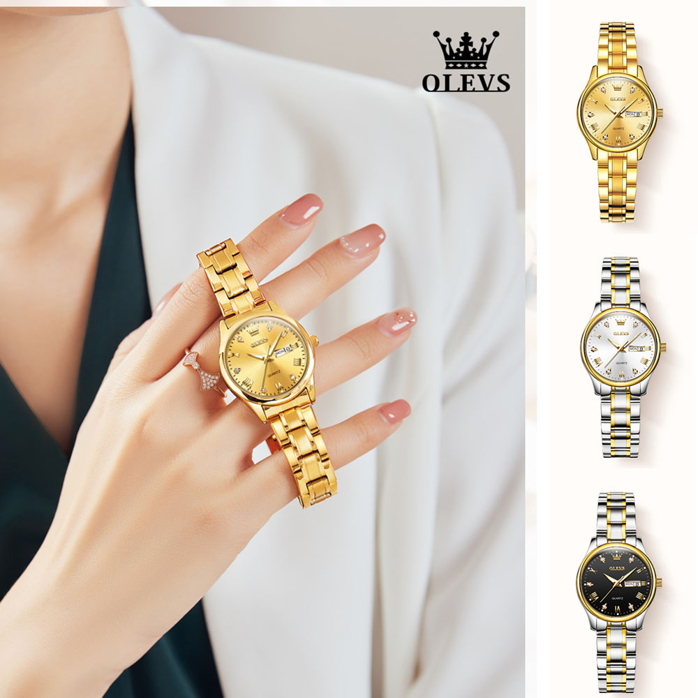 OLEVS 5563นาฬิกาควอตซ์ผู้หญิงแ - Stainless Bracelet Diver บทวิจารณ์และราคา