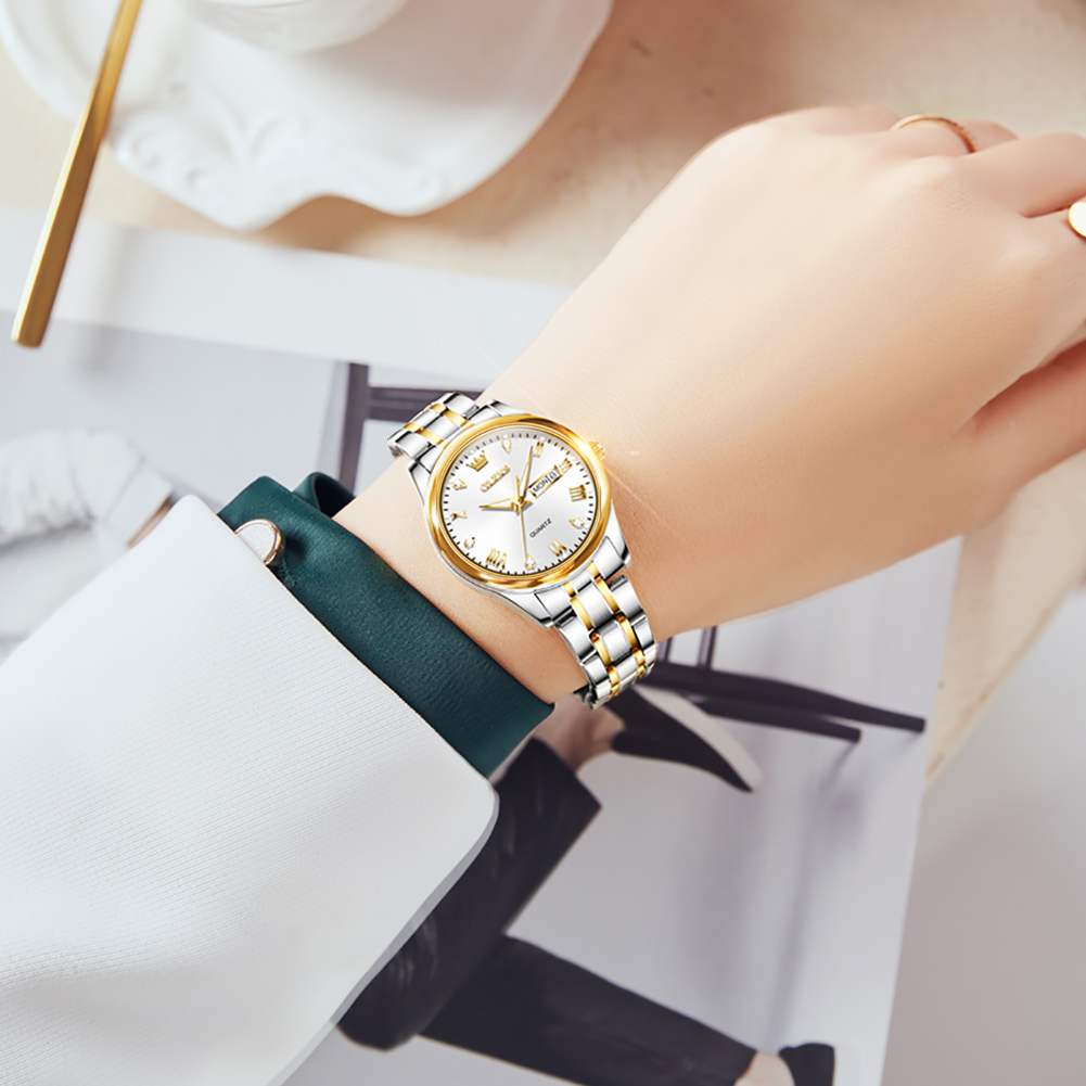 OLEVS 5563นาฬิกาควอตซ์ผู้หญิงแ - Stainless Bracelet Diver บทวิจารณ์และราคา