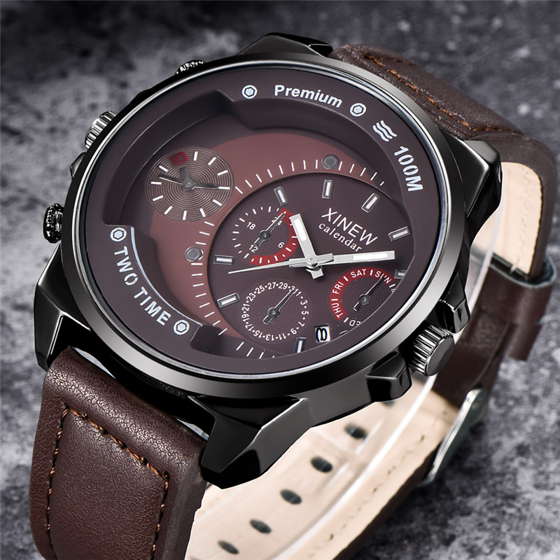 นาฬิกาข้อมือผู้ชายแบรนด์ XINEW - Leather Watch Band Men บทวิจารณ์และราคา