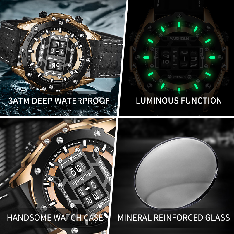 นาฬิกาสร้างสรรค์ นาฬิกาดิจิตอล - Leather Watch Band Men บทวิจารณ์และราคา