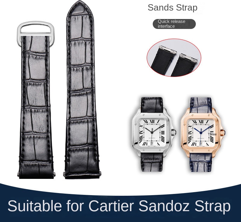 21 มม. 19 มม. สายนาฬิกาหนังวัว - Cartier Watch Santos บทวิจารณ์และราคา