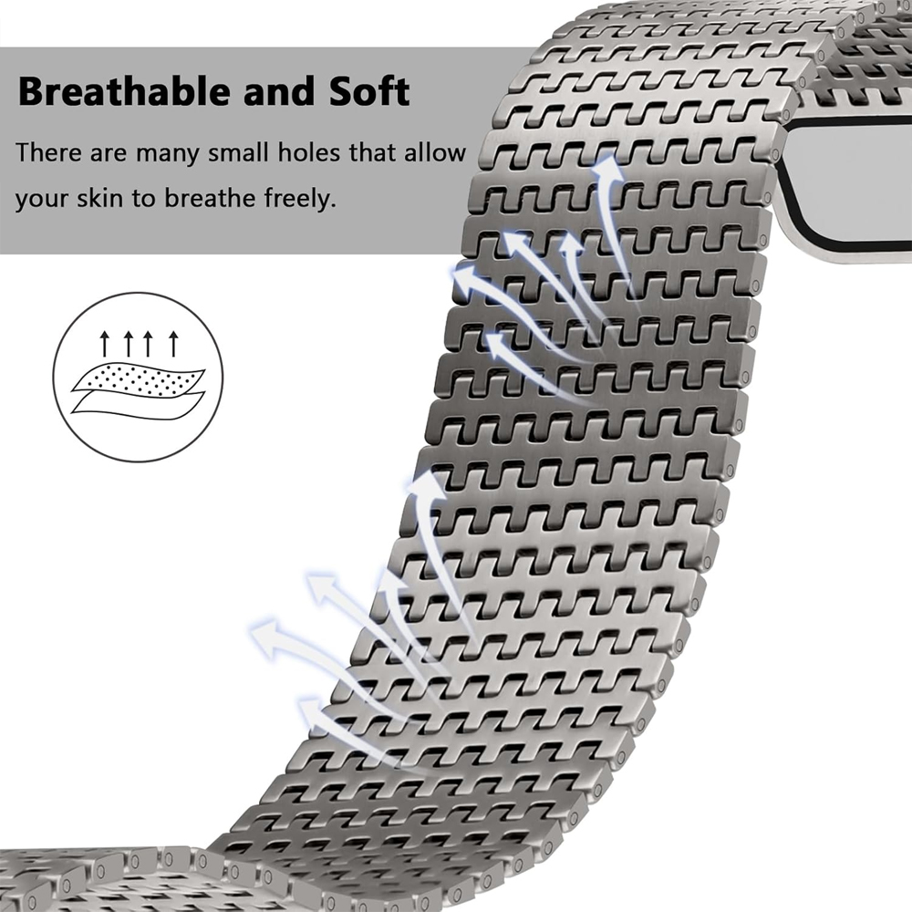 ห่วงไทเทเนียมสําหรับ Apple Wat - Milanese Loop Magnetic บทวิจารณ์และราคา