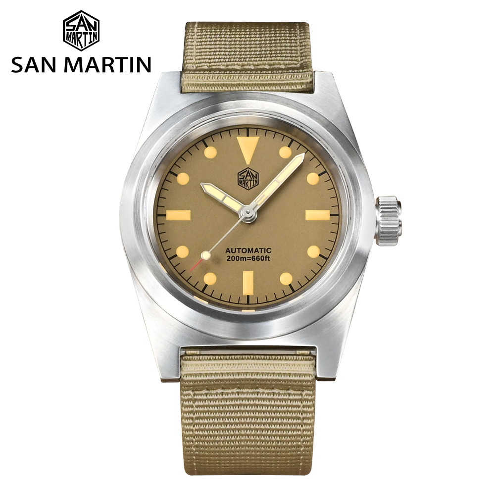 San Martin นาฬิกานักบิน38มม. ว - Tropic Strap Vintage บทวิจารณ์และราคา
