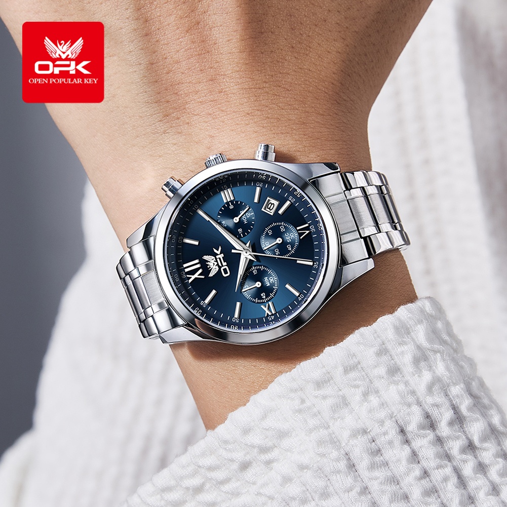 OPK 6052 นาฬิกาข้อมือผู้ชาย ระ - Leather Watch Band Men บทวิจารณ์และราคา